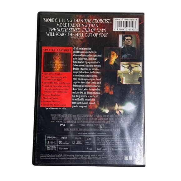 End of Days Action Fantasy DVD 1999 R u Arnold Schwarzenegger Gabriel  Byrne Rob - Picture 2 of 2